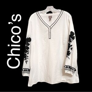 CHICO’S WOMEN’S LIGHT WEIGHT BLOUSE:  SIZE:3 BUST:25” LENGTH:29” FREE SHIPPING!